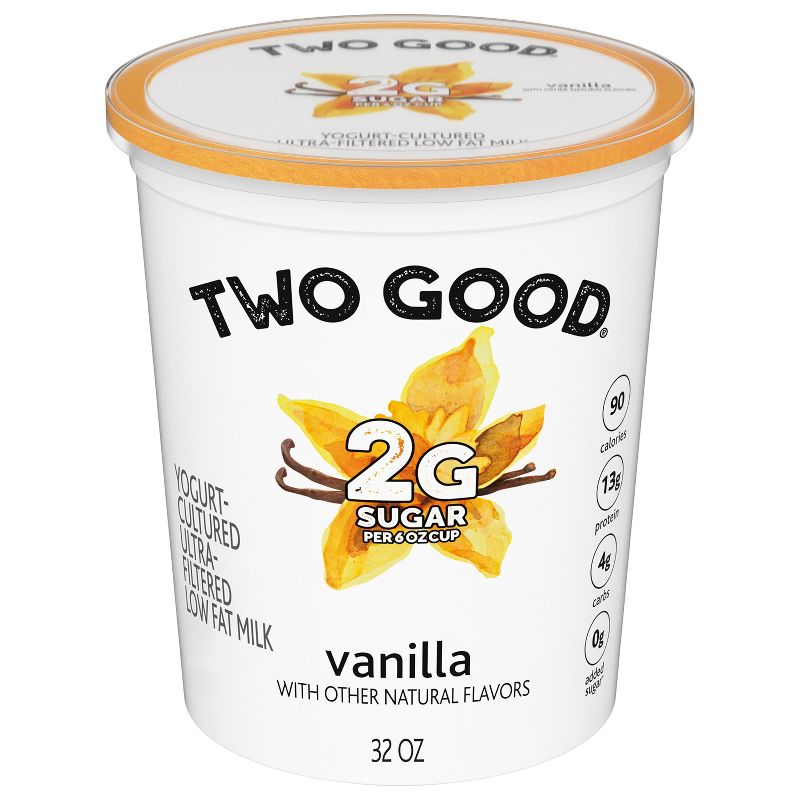 Two Good Low Fat Lower Sugar Vanilla Greek Yogurt - 32oz Tub, 1 of 12