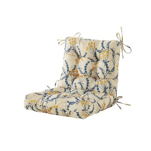 ARTPLAN Outdoor Chair Cushion,High Back Tufted Patio Cushion with Tie for Adirondack Rocker Chair,44"x21"x4",1 Count,Floral - 1 of 4