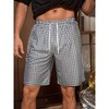 INSPIRE CHIC Men's Metallic Drawstring Nightclub Disco Glitter Party Plaid Short Pants - 2 of 4