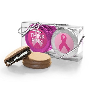 12 Pcs Breast Cancer Awareness Candy Chocolate Covered Oreos Cookies Favor Packs - 1 of 4