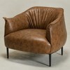 KINWELL 33" Wide Faux Vegan Leather Upholstery Barrel Chair with Metal Legs - 4 of 4