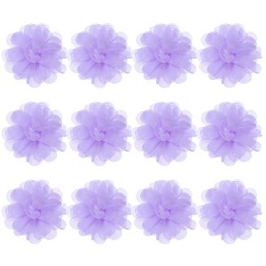 Unique Bargains Mesh Fabric Full Chiffon Flowers for DIY 12 Pcs - 1 of 4