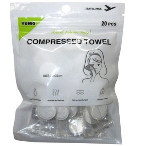 MPM 20 PCS Disposable Face Compressed Towel, Napkin Tissue, Camping Wipes, Mini Tablets, Outdoor Cotton Coin Hand Wipes, - 1 of 4