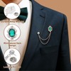 Unique Bargains Gem Hanging Chain Rhinestone Gem Brooch Pins 2 Pcs - 3 of 4