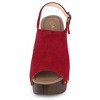 Allegra K Women's Open Toe Buckle Strap Slingback Platform Chunky Heel Sandals - 3 of 4