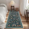 Washable Modern Farmhouse Area Rug with Butterflies Flowers Print, Botanical Low Pile Soft Large Carpet for Home Decor - 4 of 4