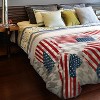 Catalonia USA Bald Eagle Blanket, 50"x60" Patriotic Fleece Blanket, Red, White, Blue - 3 of 4