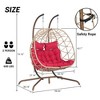 Double Egg Chair with Stand Hanging Indoor Outdoor Wicker Rattan Patio Basket Egg Swing Chair Hammock Egg Chairs - 4 of 4