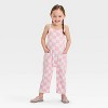 Grayson Mini Toddler Girls' French Terry Checkerboard Printed Jumpsuit - Pink - 3 of 3