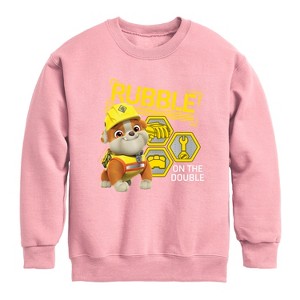 Boys' - Paw Patrol - Rubble & Crew Graphic Long Sleeve Fleece Sweatshirt - 1 of 3