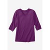 Woman Within Women's Plus Size Petite Perfect Three-Quarter Sleeve V-Neck Tee - 4 of 4