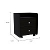 NicBex Nightstand with  Drawers,1pc Side Table with Metal Handle and ,Bedside Table for Bedroom,Living Room,Black/White/Brown - 3 of 4