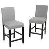 Tangkula 4PCS Upholstered Counter Stools Bar Stool Home Kitchen w/ Wooden Legs Grey - 4 of 4
