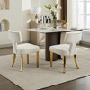 PAGED Dining Chairs Set of 2 Chenille Fabric Kitchen Chairs with Golden Stainless Steel Plating Legs and Copper Nails Around for Living Room - 2 of 4