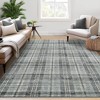 Modern Washable Rug Farmhouse Plaid Rug Tartan Throw Rugs Carpet - 3 of 4