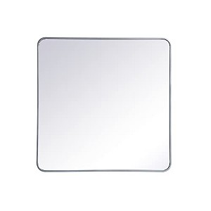Elegant Lighting Soft corner metal rectangular mirror 36x36 inch in Silver - 1 of 4