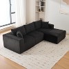 137" Cloud Sectional Couch with Chaise, Boneless Corduroy Sofa, Modern Oversized Modular Upholstered Sofa, for Living Room, Bedroom, Apartment - 3 of 4