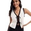 Womens Crochet Tops Summer Vacation Outfits Beach Fashion 2025 Cute Casual Clothes Spring Tie Front Sweater Vest - 2 of 4