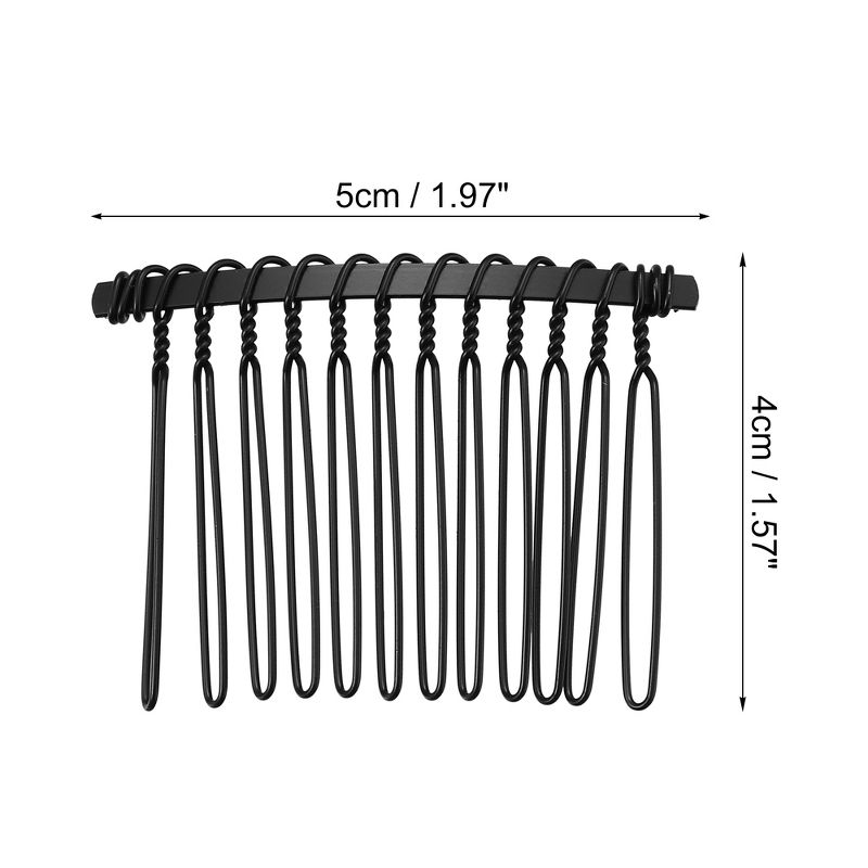 Unique Bargains No Slip Hair Side Combs Accessories Metal Everlasting Luxurious Finish 12Pcs, 2 of 7