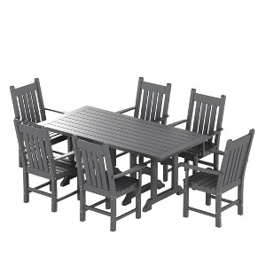 WestinTrends 7 Piece Outdoor Patio Dining Set Outdoor Table and Armchair Set - 1 of 2