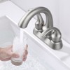 Cobbe Bathroom Faucet 2-Handle Brushed Nickel with Aerator, Swan Style 4-inch Centerset Vanity Sink with Pop-Up Drain and Supply Hoses - 4 of 4