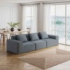 118-Inch 3 Seater Modular Sofa, Flexible Layout Oversized Bed, Sectional Sofa with Cloud Corduroy Velvet Fabric and Foam Filling-Baofuwish - 3 of 4
