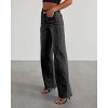 Clearlove Women's Wide Leg Jeans High Waisted Strechy JeansStraight Raw Hem Loose Casual Denim - 3 of 4