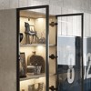 Famapy Gray compartments Stone pattern Double door Display Storage cabinet - 3 of 4