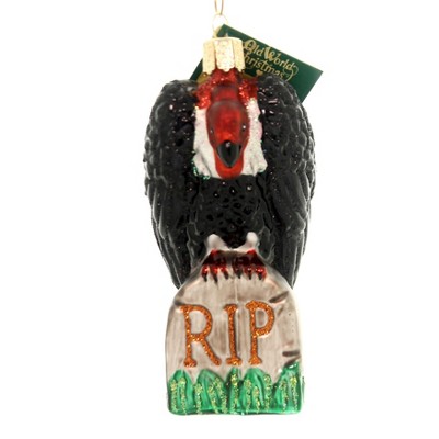  Old World Christmas 4.25" Halloween Vulture Tombstone  -  Tree Ornaments 