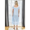 ADR Women's Cotton Nightgown, Ruffled Short Sleeve Lace Trimmed Long Vintage Night Dress Gown - 3 of 4