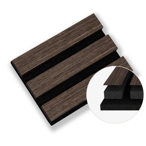 SMARTSTANDARD 5.91 in. x 4.72 in. x 0.9 in. Slat Wood Acoustic Sound Absorbing 3D Decorative Wall Paneling,1-Pack, Sample Only - 1 of 1