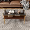 Rectangle Coffee Table, with Gray Tempered Glass top and Legs, Modern Table for Living Room - 3 of 4