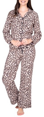 Blis Women's Long Sleeve Flannel Notch Pajama Set