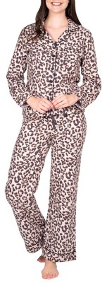 Women's Leopard Print Beautifully Soft Long Sleeve Notch Collar