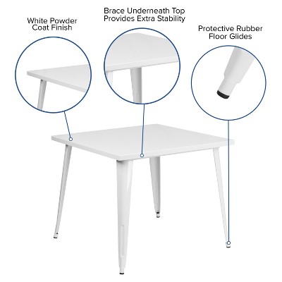 Flash Furniture Commercial Grade 35.5" Square Metal Indooroutdoor