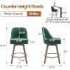 Bekrvio 26" Swivel Bar Stools Set 1/2/3/4 with Solid Wood Legs, 3.15" Linen Upholstered Seat with Back, Mid-Century Bar Chairs for Kitchen Island - 4 of 4
