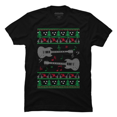 Men's Design By Humans Guitar Christmas By sophialada T-Shirt