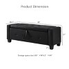 Tufted Ottoman Bench with Storage, Storage Bench, Entryway Bedroom Bench, Upholstered PU Ottoman - ModernLuxe - 3 of 4