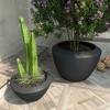 LeisureMod Vessel 2-Piece Fiberstone and MGO Clay Round Planter Set for Indoor and Outdoor Use - 2 of 4