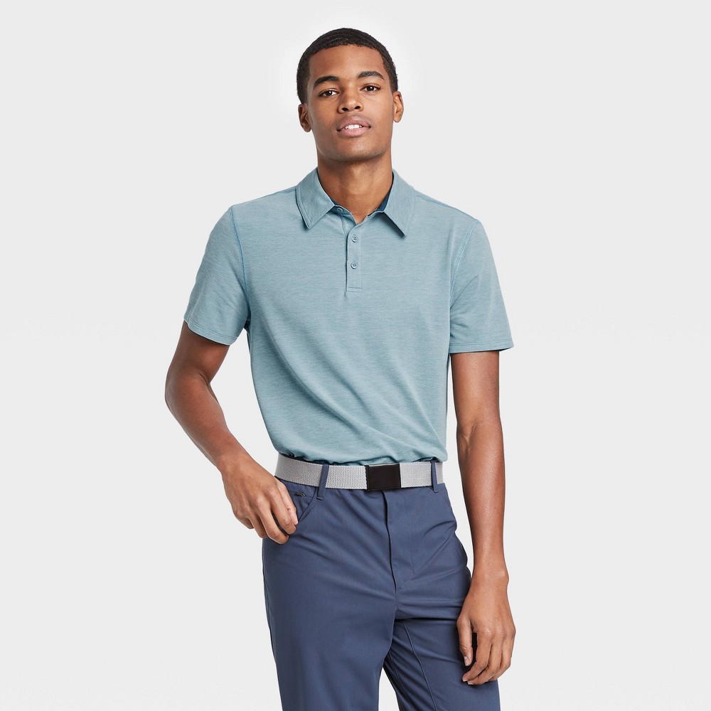 Men's Pique Golf Polo Shirt - All in Motion Blue M, Men's, Size: Medium was $22.0 now $12.0 (45.0% off)