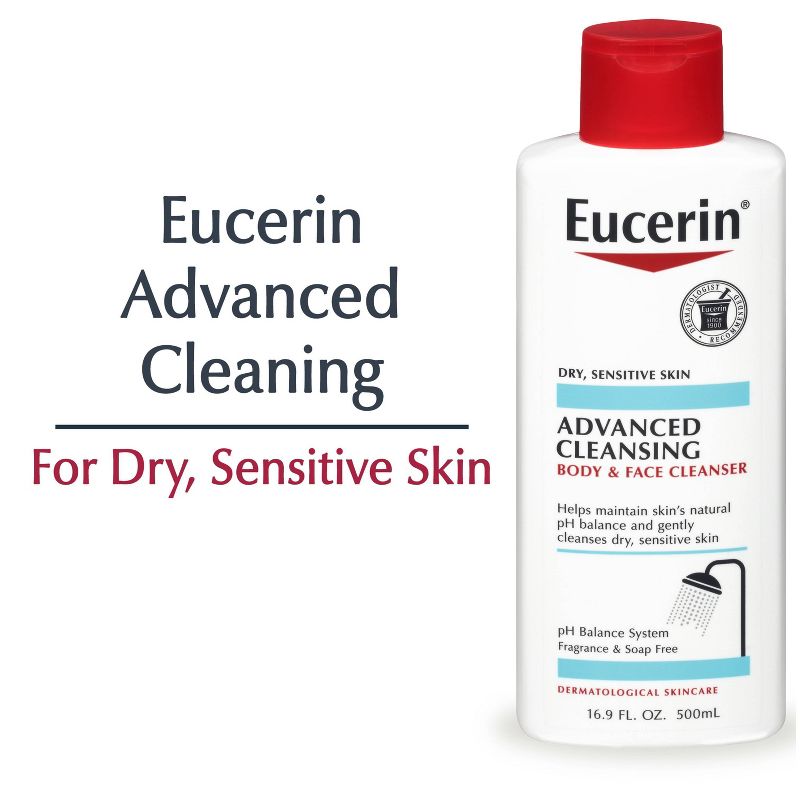 Eucerin Advanced Cleansing Body and Face Cleanser - Unscented - 16.9 fl oz, 3 of 16