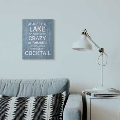 Blue Canvas Lake Party Quote Wall Art