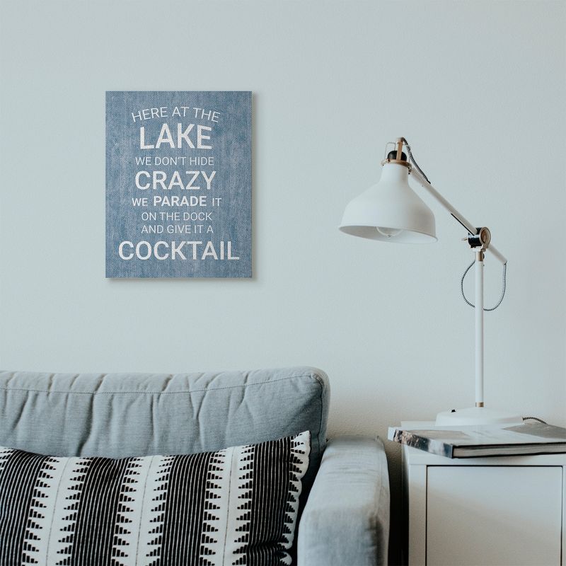 Stupell Industries Parade Crazy Funny Lake Party Blue Wood Texture Word Design, 3 of 5