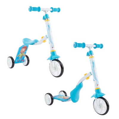 Toy Time Kids' 2-in-1 Convertible Sit and Stand Scooter and Balance Ride-On Toy - Blue and White