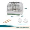 Portable Bird Cage Carrier w/ 2 Perches, Bowls & Tray - Metal Travel Cage for Parrots, Parakeets, Cockatiels, Budgies - 2 of 4