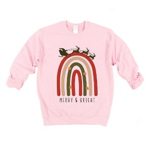 Simply Sage Market Women's Graphic Sweatshirt Boho Merry and Bright Rainbow - 1 of 4