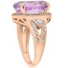 Pompeii3 9 1/2ct Oval Amethyst Vintage Halo Diamond Ring 14k Rose Gold - 2 of 4