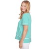 Alfred Dunner Womens Owl Knit Striped Tee - 4 of 4