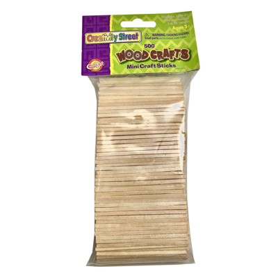 Creativity Street Mini Craft Sticks, Natural, 2-9/16", 500 Pieces (Pack of 6)