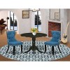 Nordic Dining Table Set for 2 - Modern Round Pedestal Table & Linen Fabric Chairs - Mineral Blue & Black - 2 of 4